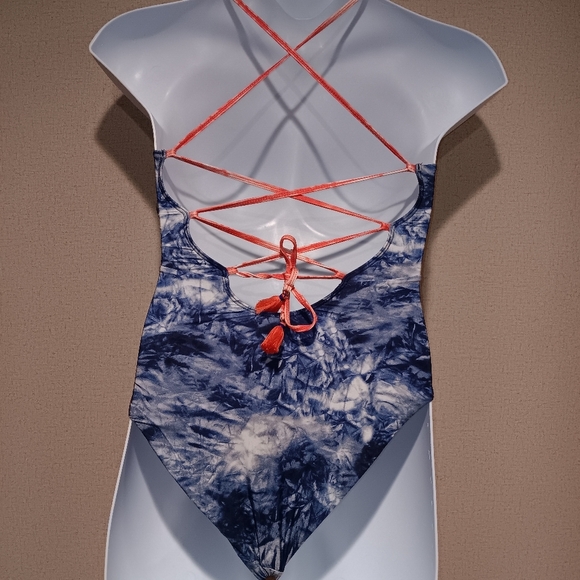 Lucky Brand Navy Tie-Dye One-Piece Swimsuit NWOT - Picture 2 of 3